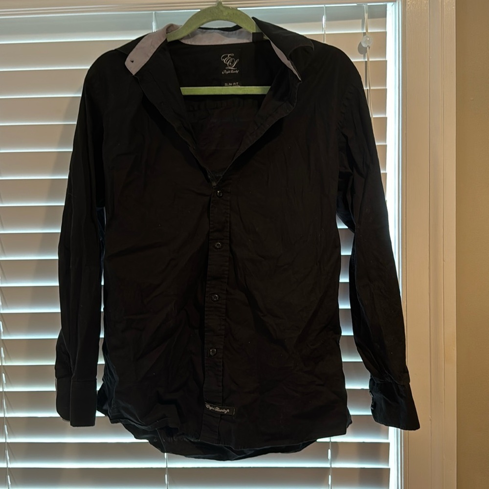English Laundry black button down, slim fit stretch cotton